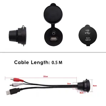 Rezistent la apa Marină Extensie Cablu Audio Stereo Vas Universal de 3.5 mm RCA AUX Cablu de Interfață USB Port Pentru ATV, UTV Golf Iaht