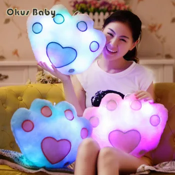 36cm Luminos LED in Forma de Inima Laba Pluș Perna Fierbinte Colorat pentru Copii Jucarii Cadou de Ziua Stralucitoare Perna Umplute Jucării