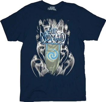 The Last Airbender Nomad Al Aerului De Fum Navy Adult T-Shirt Tee
