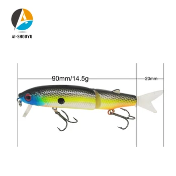 AI-SHOUYU 1buc 90mm 14.5 g Greu Momeala cu piese de Schimb Coadă de Pește Pescuit Nada Artificiala Nicolosi de Înaltă Calitate de Momeală de Pescuit