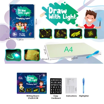 Desena Cu Lumina Distractiv Și Dezvoltarea Jucărie Placa De Desen Magic Trage De Învățământ