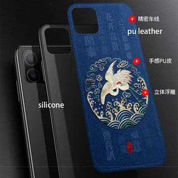 Relief din Piele Capacul din Spate Pentru iPhone 11 2019 iPhone 11 Pro Max iPhone XR X Xs Max Caz Special China Stil Cazuri de Telefon Aixuan