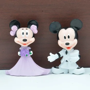Disney 6 buc/Lot Mickey Mouse Minnie Nunta Jucării Anime PVC Figurine Figurine de Colectie Păpuși Jucarii Pentru Fete cele mai Bune Cadouri