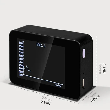 Portabil Calitatea Aerului Interior PM1.0 PM10 Detector de lumina de Fundal de Culoare de Alarmă Tester