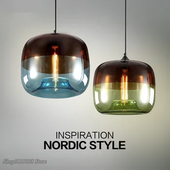 Nordic Vitralii Lumini Pandantiv modern Loft Industrial Led Lampă de Pandantiv pentru Sala de Mese corp de iluminat corp de Iluminat Decor Acasă