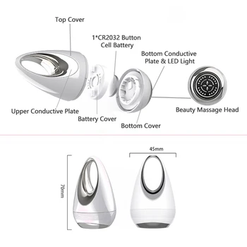 Mini Microcurrent Masina de Frumusete LED Foton de Vibrații Față de Ridicare Dispozitiv Anti-imbatranire, Antirid de Demontare Fata de Îngrijire a Pielii Instrument