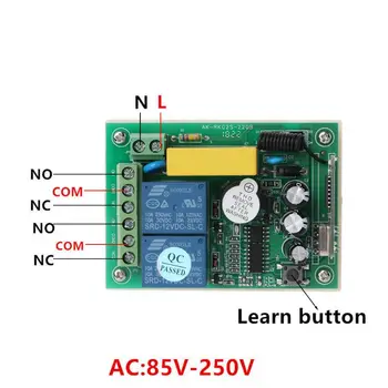 Control de la distanță Comutator AC 220V 2 CANALE Releu Modul Receptor + 2 buc 433Mhz RF fără Fir de Control de la Distanță