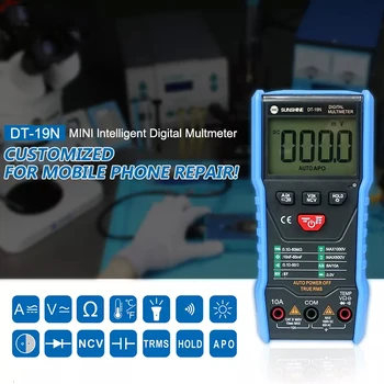 DT-19N Ampermetru de Înaltă precizie Inteligent Cifre Un Multimetru Mini-automat universal Meter pentru Telefonul Mobil Reparații