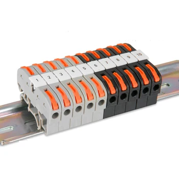 20/10BUC/Lot Compact de Cabluri Conector Bloc Terminal 11~28AWG PCT-211 Șină DIN Universal Cabluri Conductor