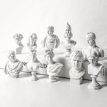 Eroi Greci Alb Sculptura Statui Imitație De Ipsos Rășină Desktop Ornamente Model Meserii Acasă Decorare Cadouri De Colecție