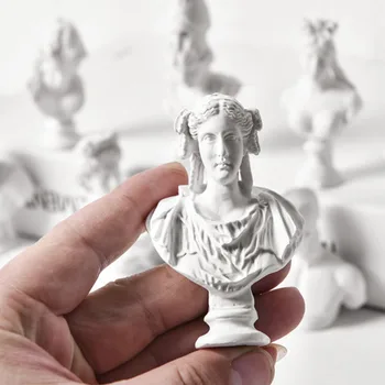 Eroi Greci Alb Sculptura Statui Imitație De Ipsos Rășină Desktop Ornamente Model Meserii Acasă Decorare Cadouri De Colecție