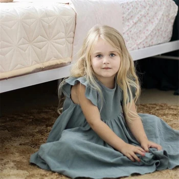 Noi 2020 Copii Vara Învârti Rochie Fete Copii Alb Rochii rochie la Modă pentru Copii cu Maneci Scurte Zburli Rochii Lungi, Frumoase Fete