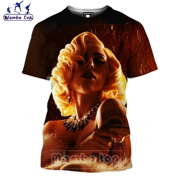 Imprimare 3D Lady Gaga Tricou de Moda pentru Bărbați T-shirt-uri Hip-Hop Barbati Tricou Cantareata Sexy Femei Amuzante Tricouri Topuri Harajuku Pulover E003 - 2
