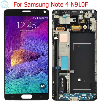 Original N910F LCD Pentru Samsung Galaxy Note 4 Display Cu Rama Super AMOLED de 5.7