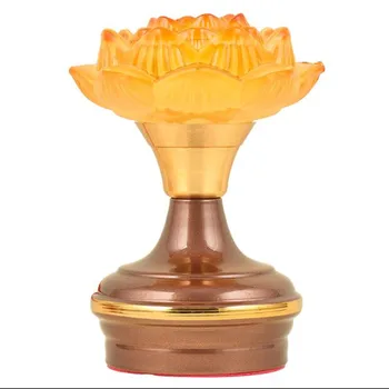 Transport gratuit 12,5 cm 3 Metode de Deschidere, Lumina,7 Tipuri de Culori Rășină Lotus CONDUS Budist Pune Offerd Lămpi