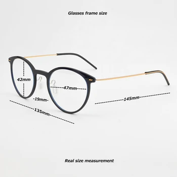 2021 Hand-made Danemarca Brand de Design Ultrausor Ochelari Rame Bărbați Femei Miopie baza de Prescriptie medicala Rotund Ochelari de vedere Oculos De Grau 6537