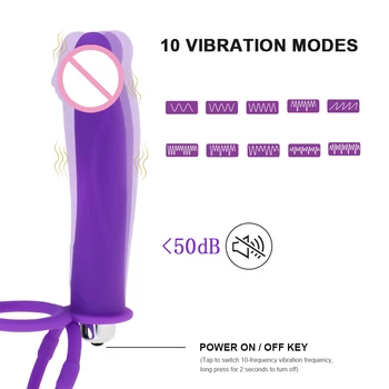 Dubla Penetrare Vibratoare femeia patrunde barbatul Penis Vibrator Vibrator Strap On Penis Vibrații Anal Plug Jucărie Sexuală pentru Bărbați Cuplu Incepator