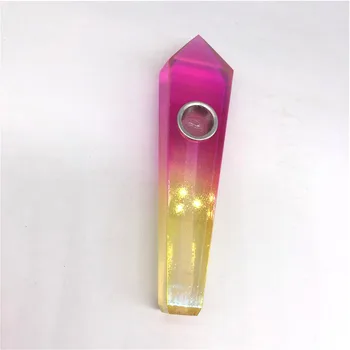 Naturale titan curcubeu aura cristal de cuarț de fumat conducte Pentru Cadouri +1 Filtre