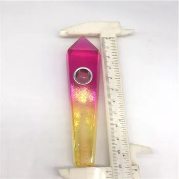 Naturale titan curcubeu aura cristal de cuarț de fumat conducte Pentru Cadouri +1 Filtre