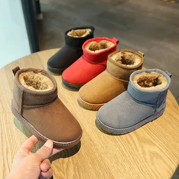 Cizme de Iarna pentru Copii Cizme de Iarna pentru Femeie 2020 piele de Căprioară pentru Copii Fete Baieti Pantofi de Moda Pantofi Drăguț Copil Zapatos Botas De Agua