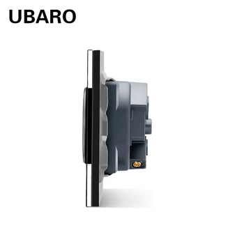 UBARO franceză Standard 86*86mm Ac100-250V 16A Cristal Panou de Sticlă USB Socket Priză Prize de Putere de Ridicare Cu Usb 5V 2A