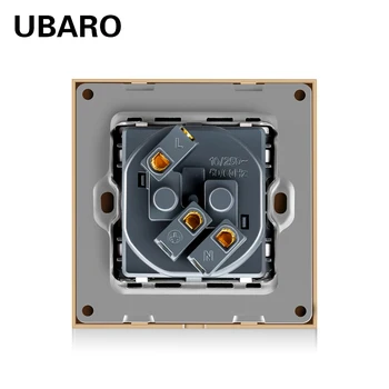 UBARO franceză Standard 86*86mm Ac100-250V 16A Cristal Panou de Sticlă USB Socket Priză Prize de Putere de Ridicare Cu Usb 5V 2A
