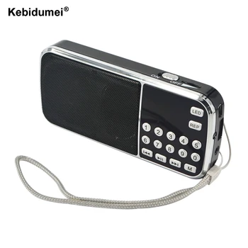 Kebidumei mai Nou Portabil Mini HIFI Raido FM Difuzor MP3 Player de Muzică Amplificator pentru Micro SD TF Card cu LED-uri Lanterna