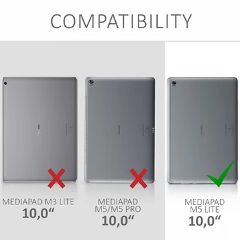 Tableta Caz pentru Huawei MediaPad M5 lite 10 BAH2-W19/L09/W09 Piele PU Pliere Litchi Stil Acoperi MediaPad M5 lite 10.1 Cazuri