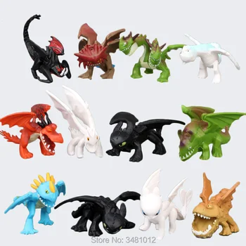 Iti dresezi Dragonul 3 Lumina de Noapte Fury Toothless PVC Cifrele de Acțiune de Desene animate Bezzubik Anime Papusi Figurine Copii Jucarii Set