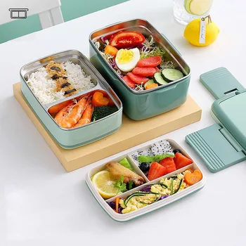 Din Oțel Inoxidabil, Caseta De Prânz Container Pentru Alimente Pentru Copii Pentru Copii De Școală Portabil Fiambrera Pentru Steel Inoxidable 3 Strat Japonez Bento Box