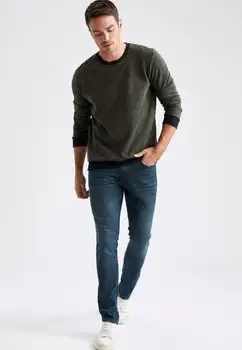 De facto Toamna Bărbat din Denim Pedro Slim Fit Jeans Streetwear Estetice Pantaloni din Bumbac Elastic Moda pentru Noul Sezon-R8794AZ20AU