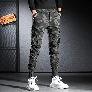 Moda Streetwear Barbati Blugi De Înaltă Calitate Se Potrivesc Vrac Buzunar Mare Casual Pantaloni De Camuflaj Militar Hip Hop Jogging Pantaloni