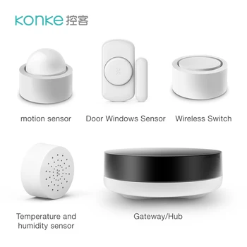 Konke Smart Home Kit Corpul Uman Mișcare Senzor Temperatura Umiditate Ușa Fereastra Senzorului de Gaz Detector de Fum zigbee