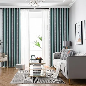 Nordic Simplu Perdele Opace Fire vopsite Tesatura Jacquard pentru Living, Dormitor, Balcon Personalizate Dublu Opt Flori Perdele