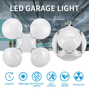 40W Deformabile de Fotbal LED E27 Garaj Lumina Pliere Bec OZN Lampa Cadou de Energie de Lungă Durată Eficient cu LED-uri Lumini Becuri #N3