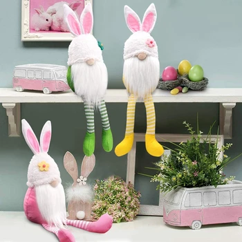 PATIMATE fără Chip de Papusa Iepuras Paste Fericit Decor Pentru Casa DIY Paști Petrecere de Nunta Consumabile Happy Easter Egg Rabbit Ornament