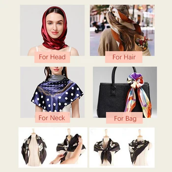 2020 Femei Elegante Gât Eșarfă De Mătase Pătrat Văl Foulard Hijab Doamna Print Floral Moale Eșarfă Eșarfe, Șaluri Împachetări