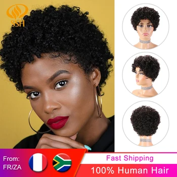 SSH Scurt Peruci Afro Afro Ondulat Peruca Brazilian Remy de Păr Uman Peruci pentru Femeile de culoare Plin de masini Ieftine Peruci de Culoare Neagra