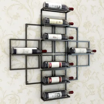 8 Sticle European Modern, Simplu de montat pe Perete Raft de Vinuri Creative Agățat de Vin, Raft Suport de Vin Roșu Decor Raft Suport de Vin