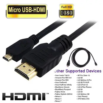 Micro compatibil HDMI Pentru TELEVIZOR compatibil HDMI Cablu Adaptor 1080p 6FT 1,8 m Audio Convertor Video pentru Telefoane Mobile Tablete HDTV