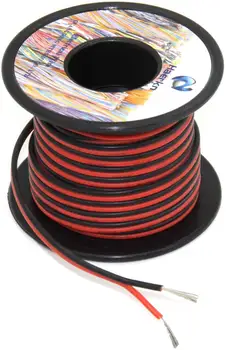 12 awg Silicon cablu Electric 2 Conductor Paralel de Sârmă linia de 9m [Negru 4,5 m Rosu 4,5 m] Cârlig de oxigen cupru Cositorit
