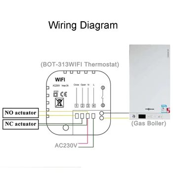 3 Bucati Albe de Fundal Wifi Gaz Boiler de Încălzire Regulatoare de Temperatură Telefon Inteligent Termostat de Control cu sistem de Blocare Copil
