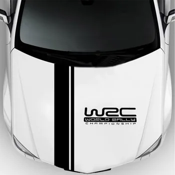 Moda WRC Dungă Huse Auto Vinil Sport de Curse Decal Cap Masina Folie Autocolant Autocolante de Vinil Pentru Cap de Masina de Decorare
