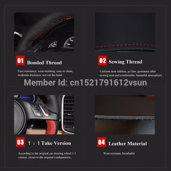 DIY Capac Volan Folie Neagră de piele de Căprioară Negru din Piele Cusut manual Pentru Audi Vechi de A4 B7 B8 A6 C6 2004-2011 Q5 2008-2012 Q7 05-11