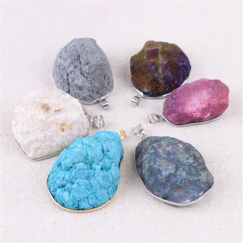 Druzy Opal Pandantiv Agate Geode Prime Neregulate Minerale Naturale Pandantive De Cristal Pendul Pandantive Piatra Pentru A Face Bijuterii