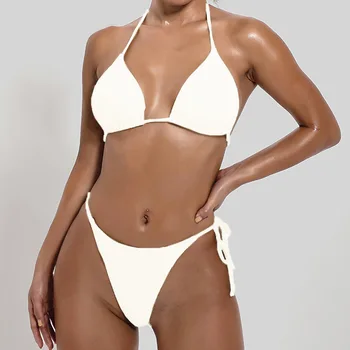 Noul Micro Bikini Set Push Up Costume De Baie Femei Pur Cu Dungi De Costume De Baie Femei Costum De Baie Brazilian Tanga Strappy Mujer Bikini Scăldător