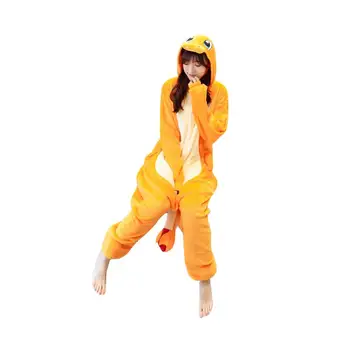 Anime Animal Charmander Costum de Dinozaur Pijamale Cosplay Toate salopeta Adulți Femei Bărbați Onesie Pijamale Rochie de Petrecere