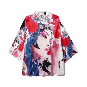 Unisex Bărbat Femeie Vară De Protecție Solară Jacheta Oriental Epocă Japonia Kimono Haori Stil Harajuku Ukiyo Îmbrăcăminte Cardigan Streetwear