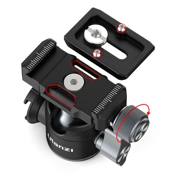 Ulanzi U60-L/U80-L Ballhead Cu Partea Rece Pantof Arca Swiss Eliberare Rapidă pentru Nikon Canon Sony DSLR Muntele Video cu Led-uri de Lumina Microfon
