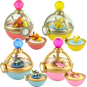 6pcs Japonia capsulă jucării drăguț kawaii Eevee Vaporeon Jolteon Flareon Bulbasaur Charmander orb cutie mingea scena figurine în miniatură